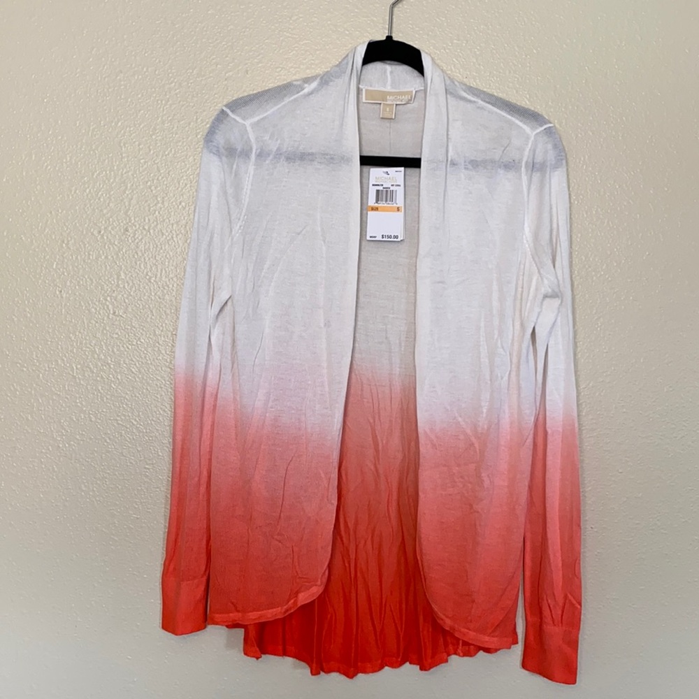 MICHAEL KORS| light open cardigan in Hot coral